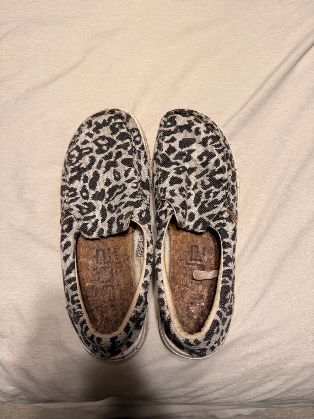 Women's Leopard Print Espadrille Slip-Ons - Black and White